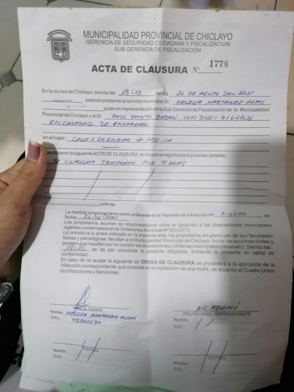 Acta De Clausura.